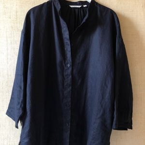 Uniglo Navy blue linen blouse/tunic